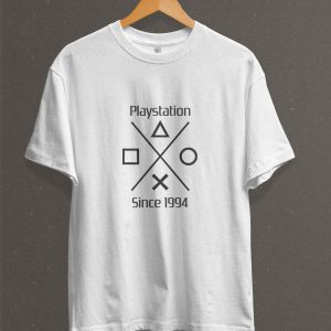 Remera Estampada Unisex PlayStation – Blanca