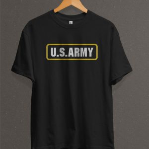 Remera Estampada Unisex US Army – Negra